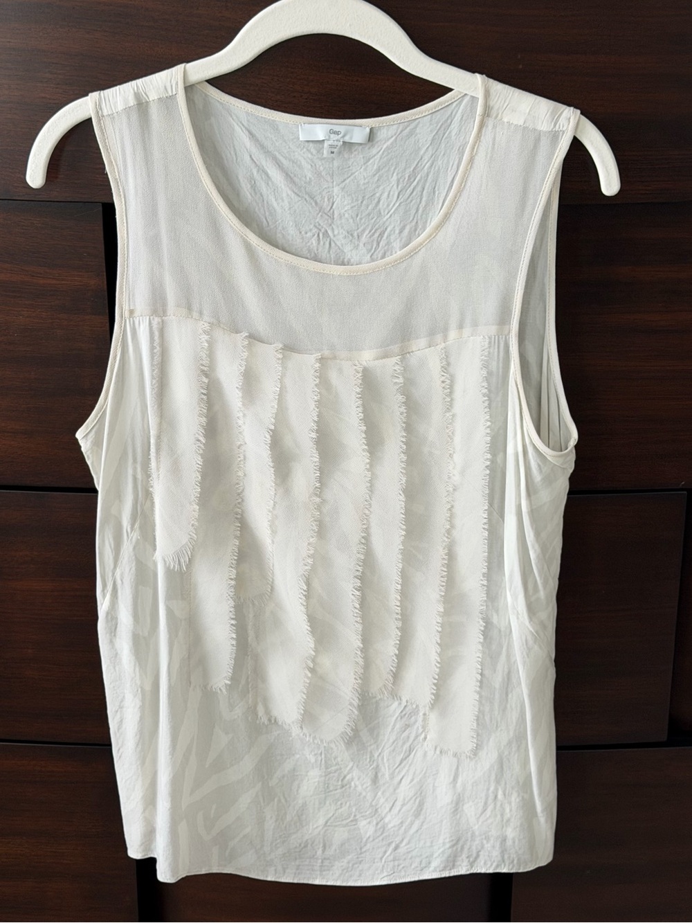 Gap Layered Ruffle Tank | Cream | M